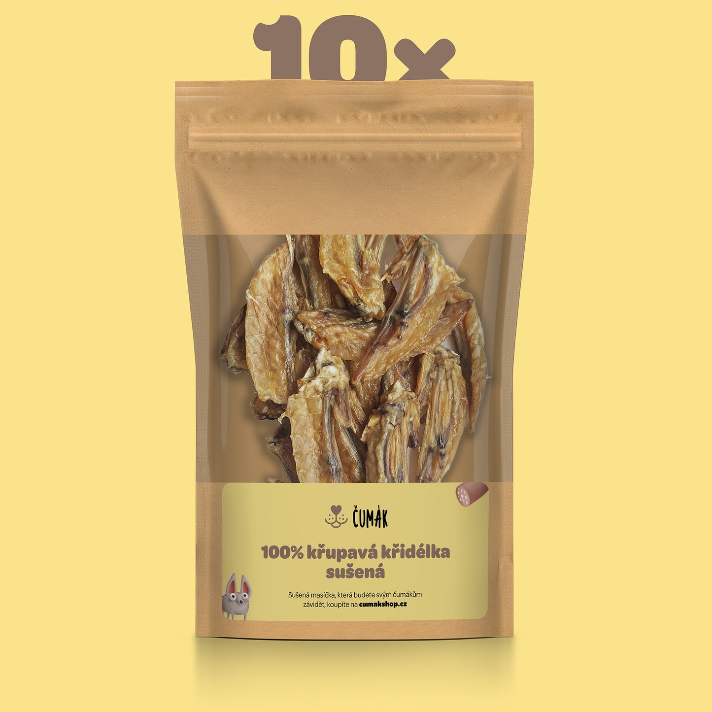 100% křupavá křidélka, sušená — balíček